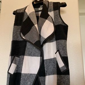 Black and white vest